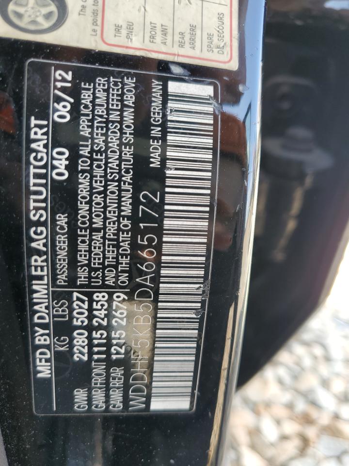 2013 Mercedes-Benz E 350 VIN: WDDHF5KB5DA665172 Lot: 64900185
