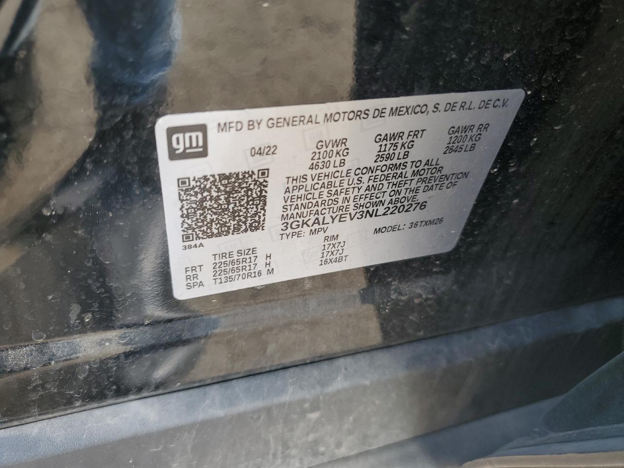 2022 GMC Terrain At4 VIN: 3GKALYEV3NL220276 Lot: 65068625