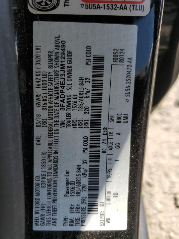 2018 Ford Fiesta Se VIN: 3FADP4EJ3JM129490 Lot: 65234515