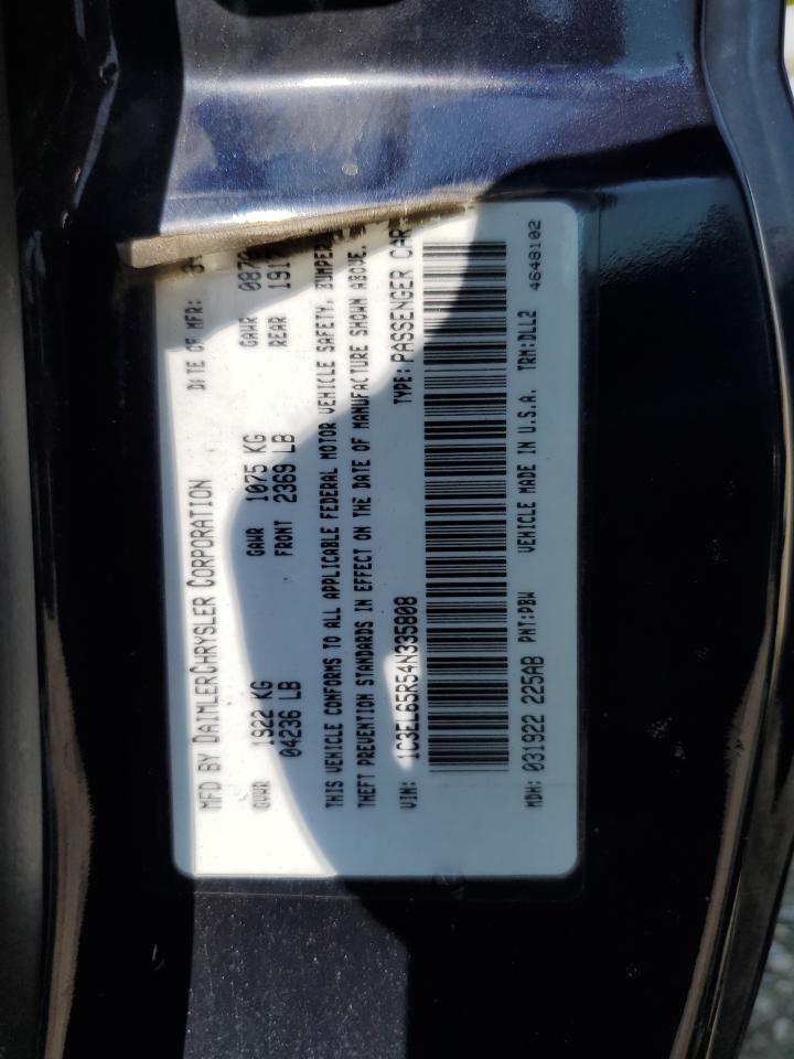 2004 Chrysler Sebring Limited VIN: 1C3EL65R54N335808 Lot: 63443935