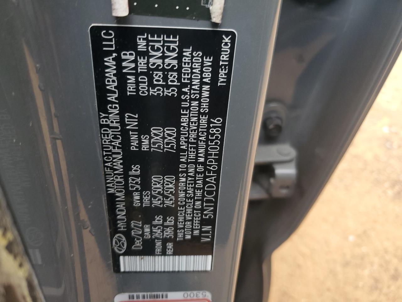 2023 Hyundai Santa Cruz Night VIN: 5NTJCDAF6PH055816 Lot: 65416255