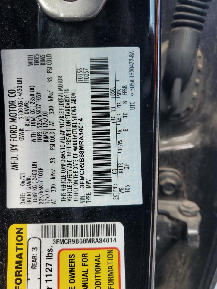 2021 Ford Bronco Sport Big Bend VIN: 3FMCR9B68MRA84014 Lot: 64422575