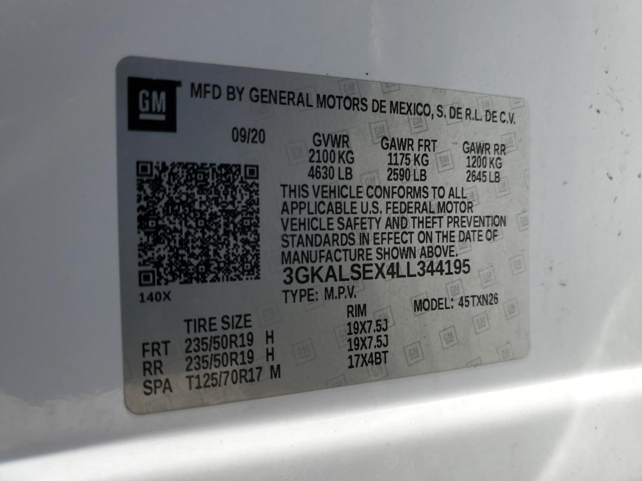 2020 GMC Terrain Denali VIN: 3GKALSEX4LL344195 Lot: 64085875