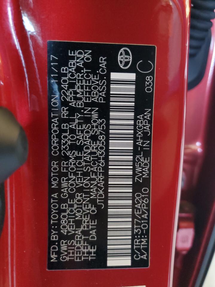 2017 Toyota Prius Prime VIN: JTDKARFP6H3058753 Lot: 65232465