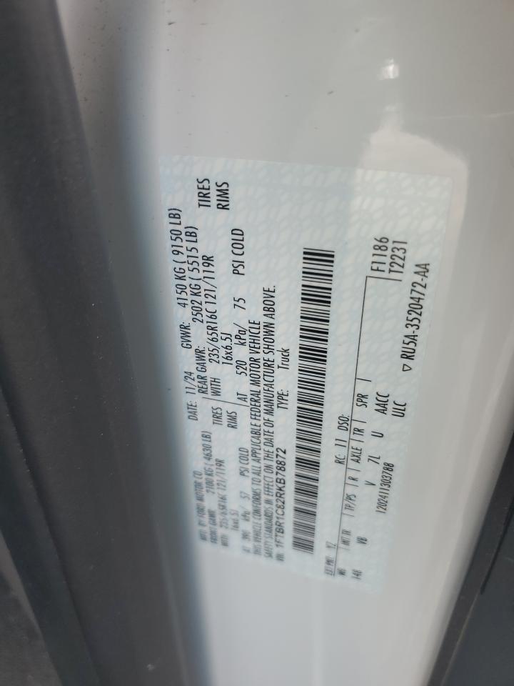 2024 Ford Transit T-250 VIN: 1FTBR1C82RKB78872 Lot: 65332015