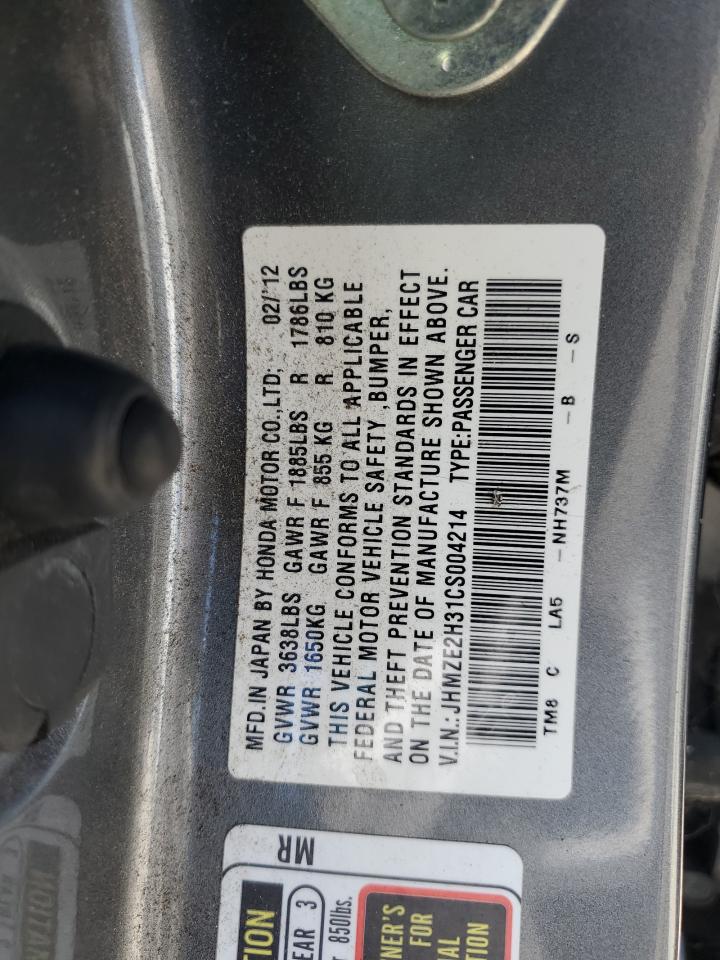2012 Honda Insight VIN: JHMZE2H31CS004214 Lot: 66361485