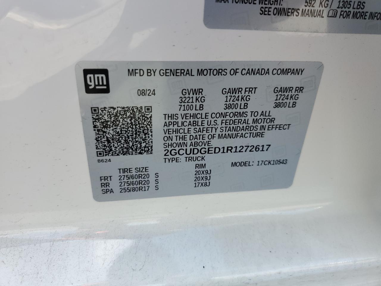 2024 Chevrolet Silverado K1500 Ltz VIN: 2GCUDGED1R1272617 Lot: 64769255