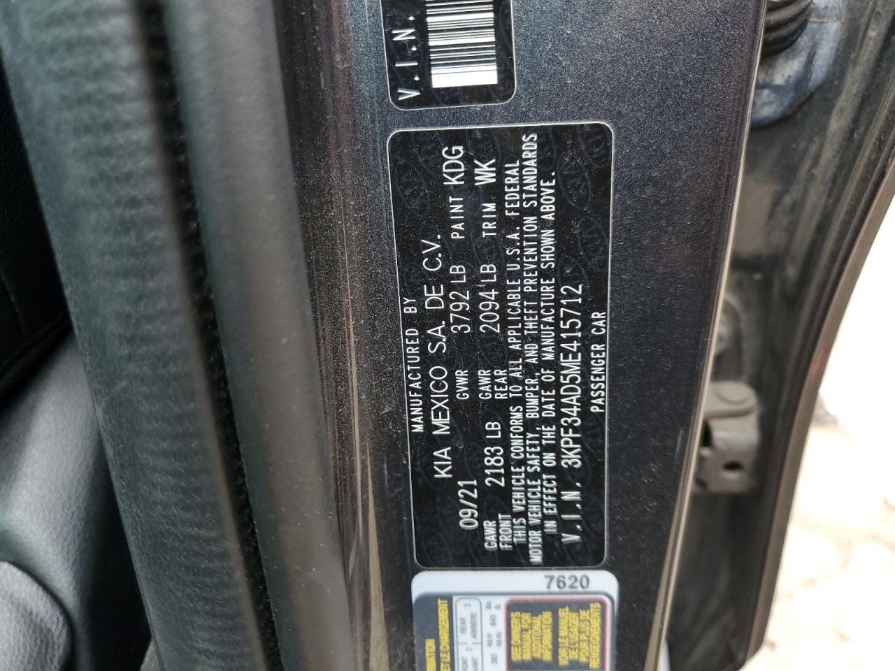 3KPF34AD5ME415712 2021 Kia Forte Gt Line