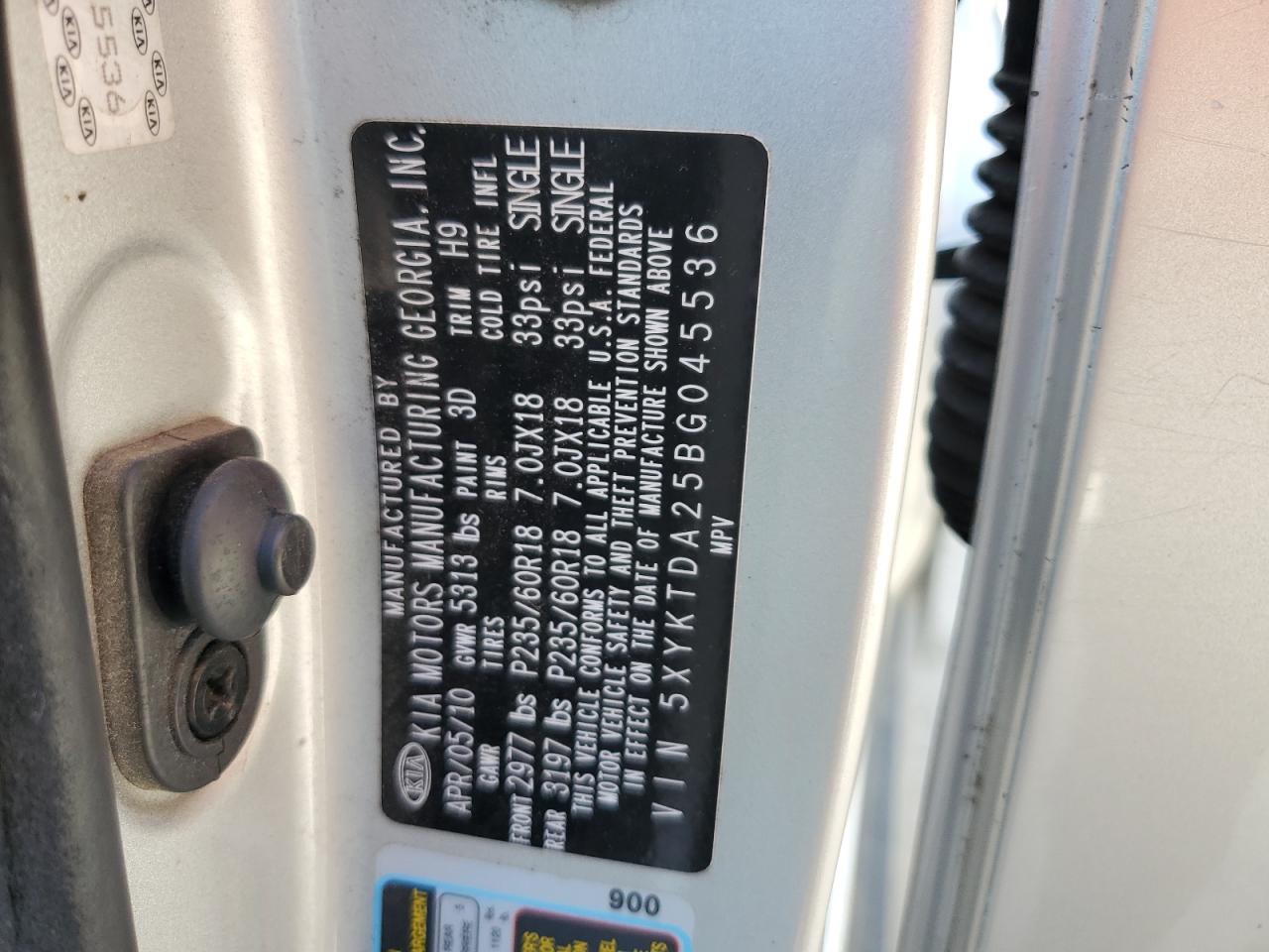 2011 Kia Sorento Base VIN: 5XYKTDA25BG045536 Lot: 65507455