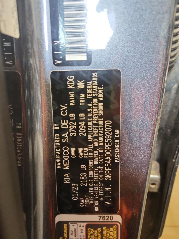 2023 Kia Forte Gt Line VIN: 3KPF54AD0PE592070 Lot: 62958395