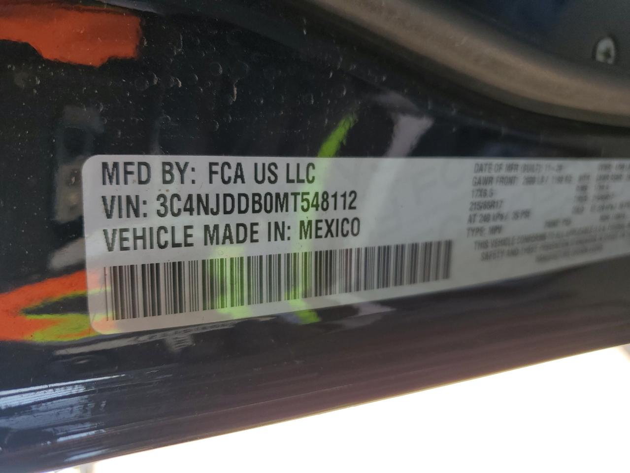 2021 Jeep Compass Trailhawk VIN: 3C4NJDDB0MT548112 Lot: 63097795