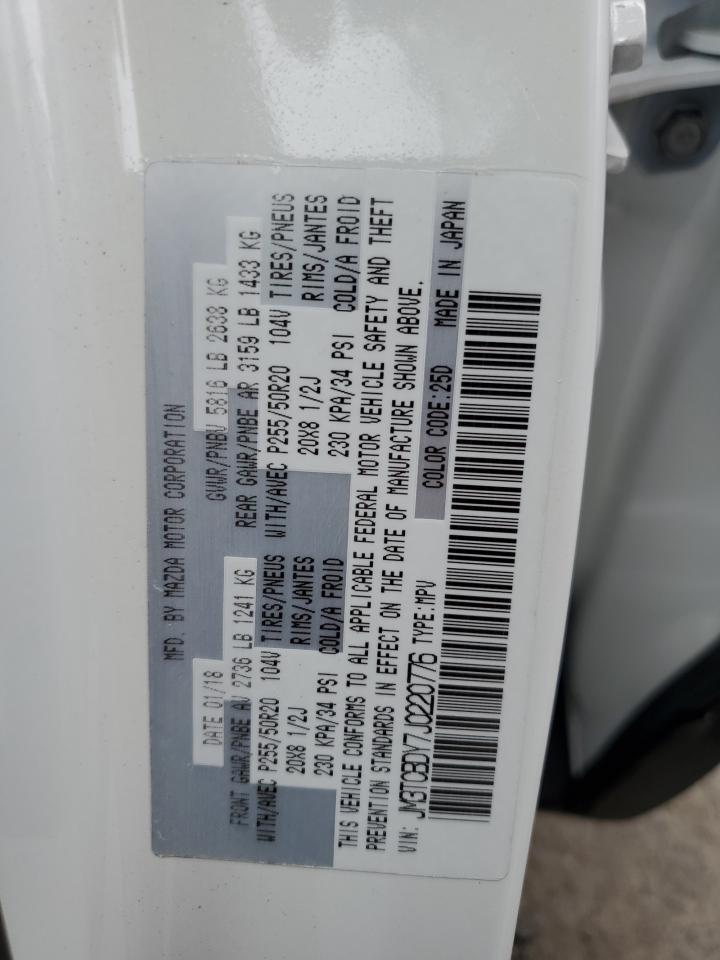 2018 Mazda Cx-9 Grand Touring VIN: JM3TCBDY7J0220776 Lot: 63671235