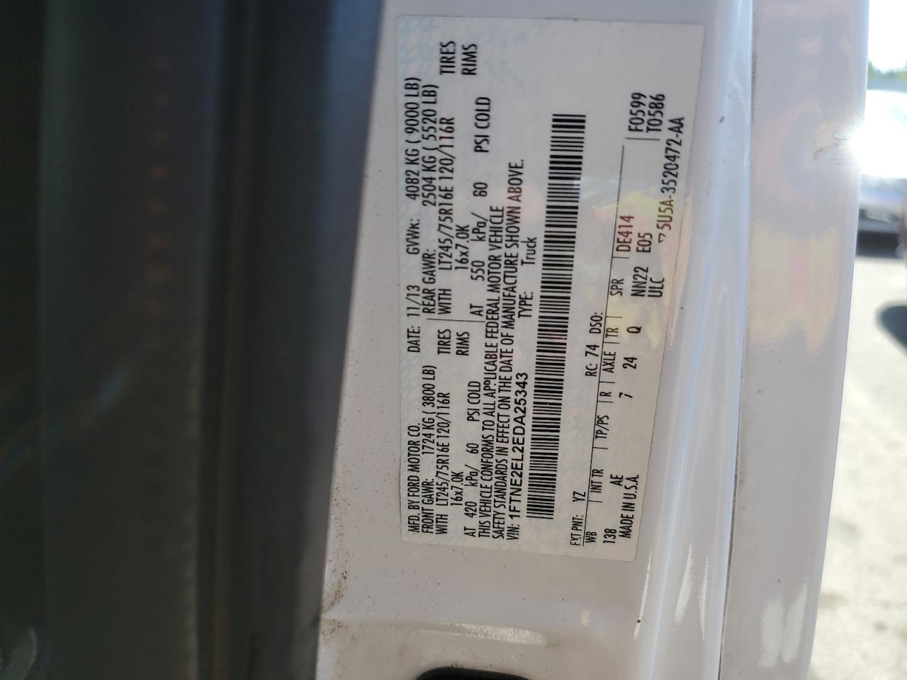 1FTNE2EL2EDA25343 2014 Ford Econoline E250 Van