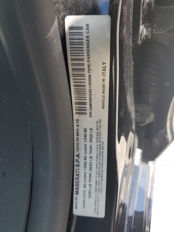 zam56rpaxg1189294 ZAM56RPAXG1189294 2016 Maserati Quattroporte S