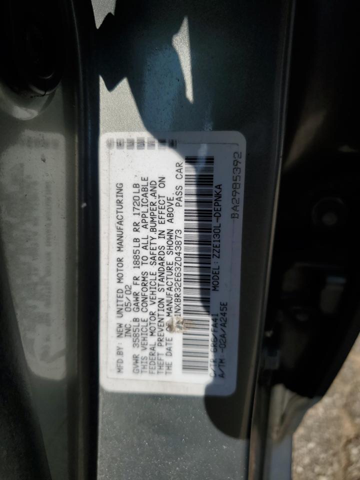 2003 Toyota Corolla Ce VIN: 1NXBR32E63Z043873 Lot: 58947625