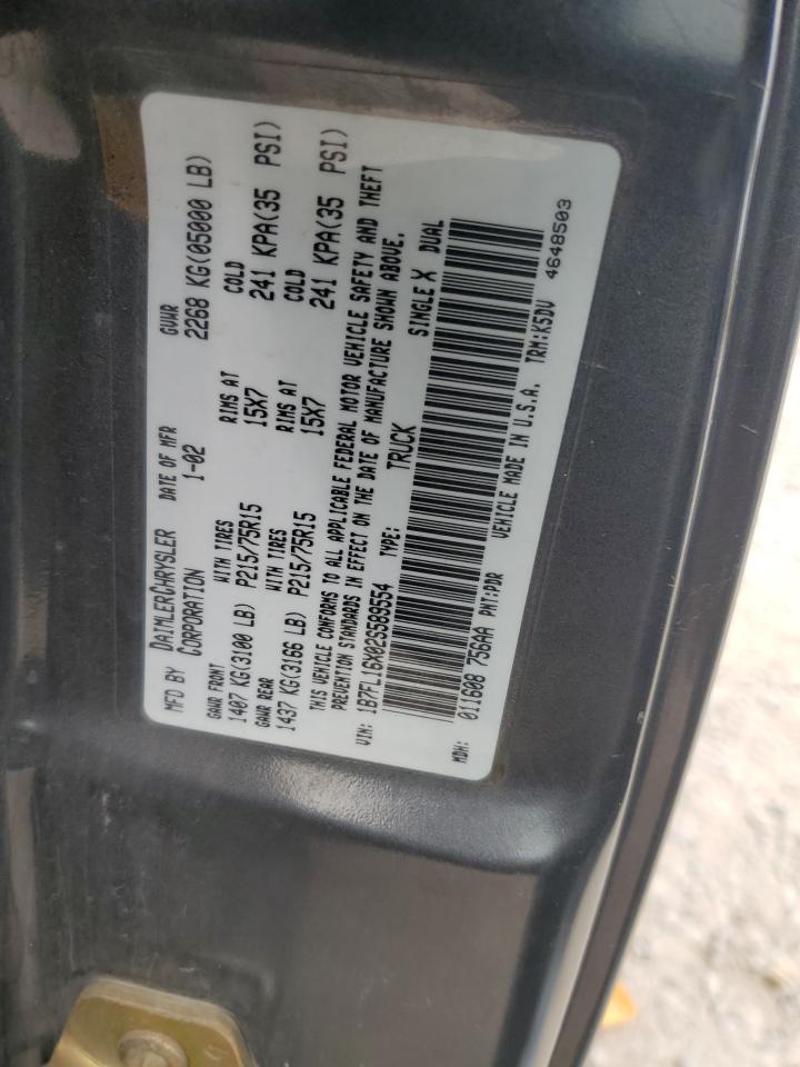 2002 Dodge Dakota Base VIN: 1B7FL16X02S589554 Lot: 65291395