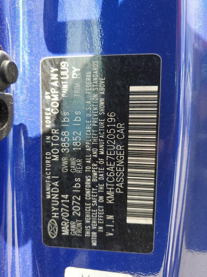 2014 Hyundai Veloster Turbo VIN: KMHTC6AE7EU205196 Lot: 66582555