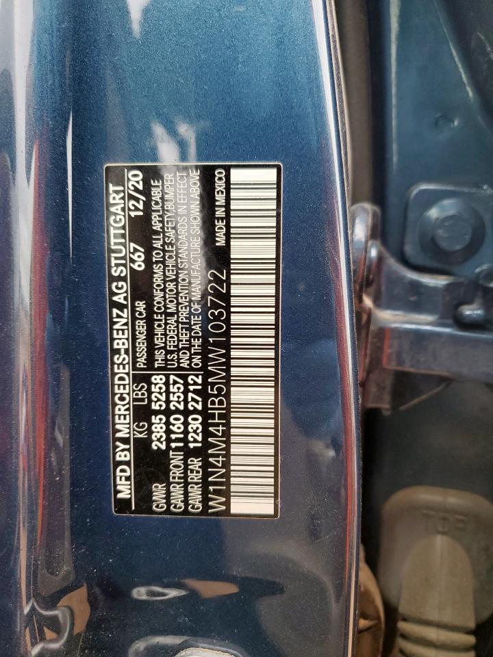 2021 Mercedes-Benz Glb 250 4Matic VIN: W1N4M4HB5MW103722 Lot: 62428175