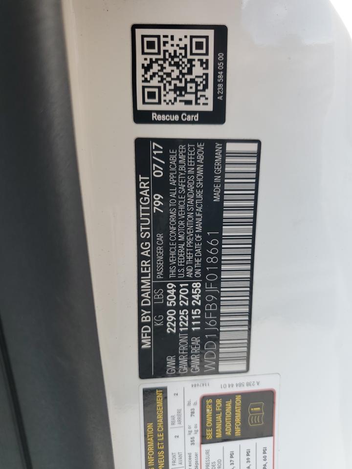 2018 Mercedes-Benz E 400 VIN: WDD1J6FB9JF018661 Lot: 65839555