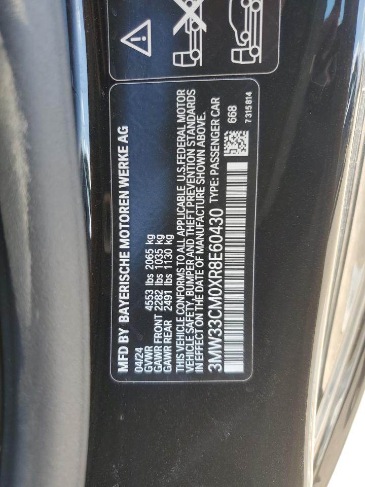 2024 BMW 230Xi VIN: 3MW33CM0XR8E60430 Lot: 62824715