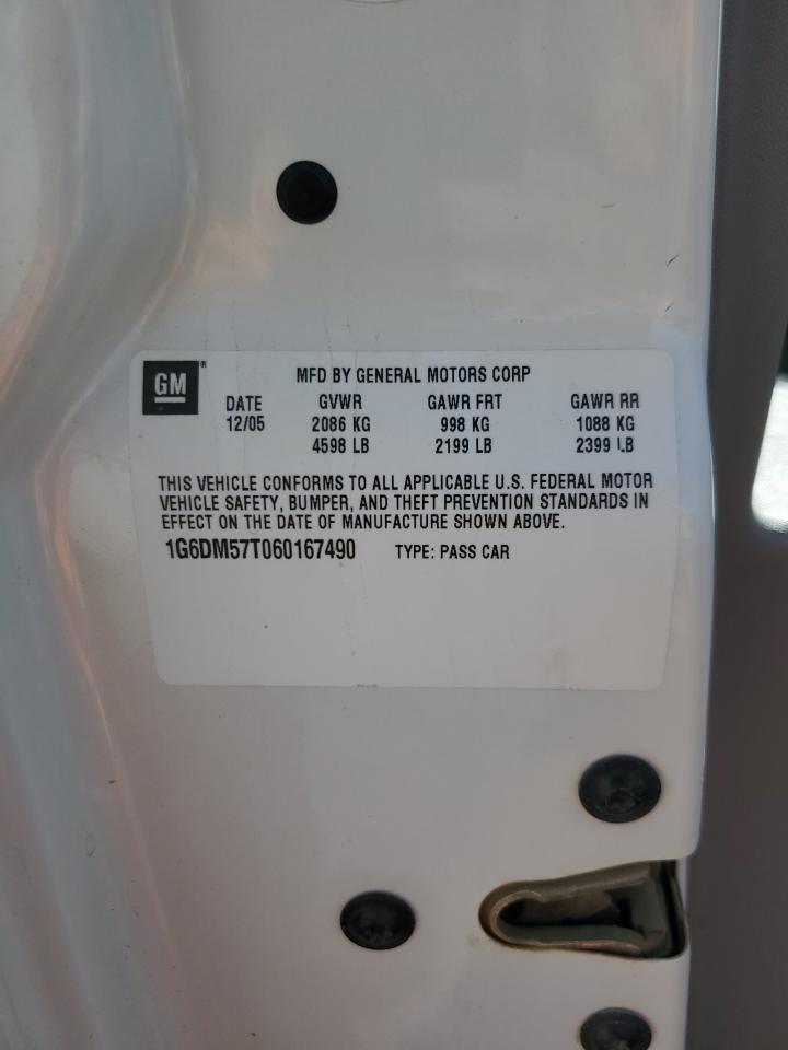 2006 Cadillac Cts VIN: 1G6DM57T060167490 Lot: 66100655