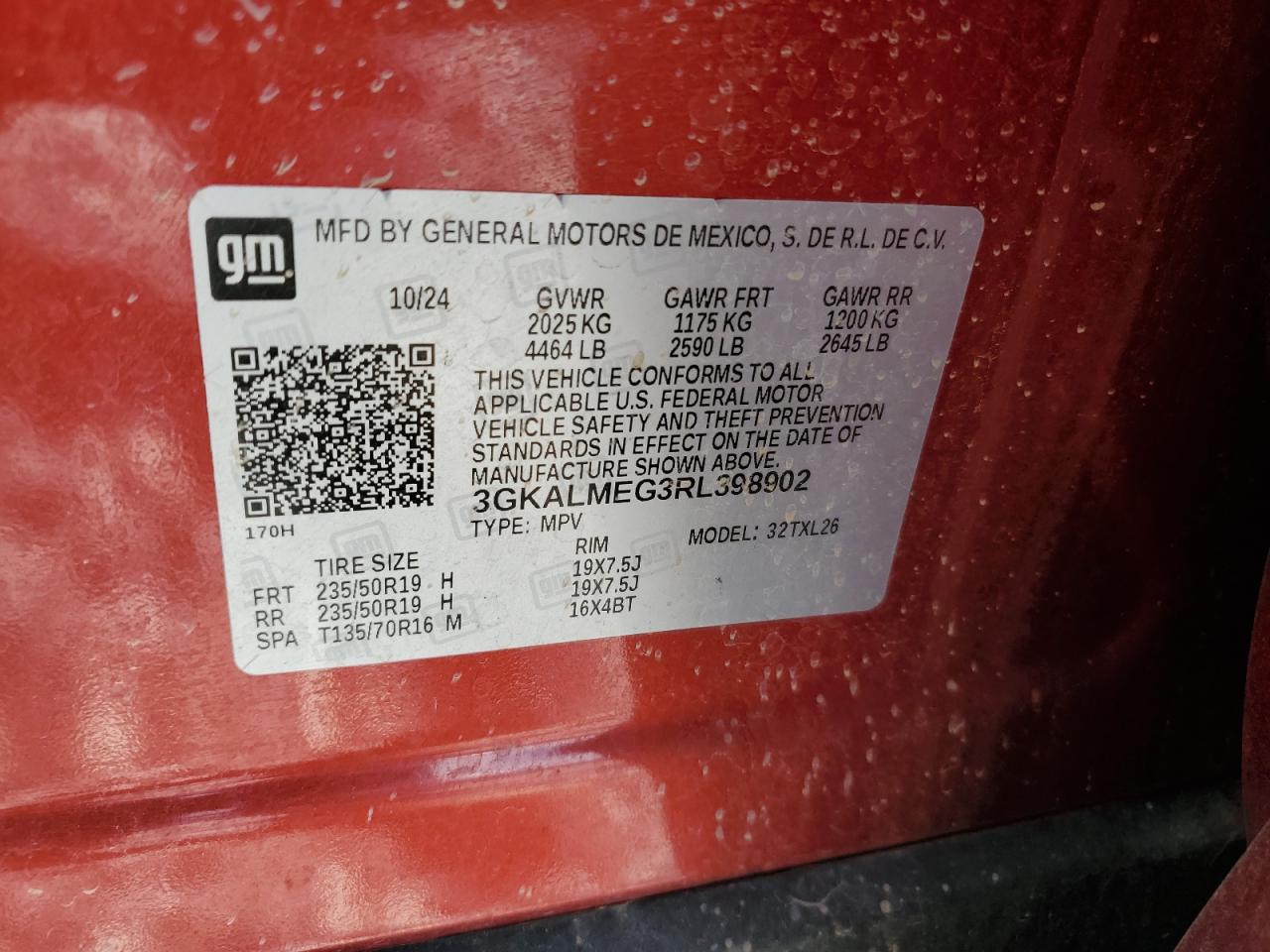 2024 GMC Terrain Sle VIN: 3GKALMEG3RL398902 Lot: 64570565