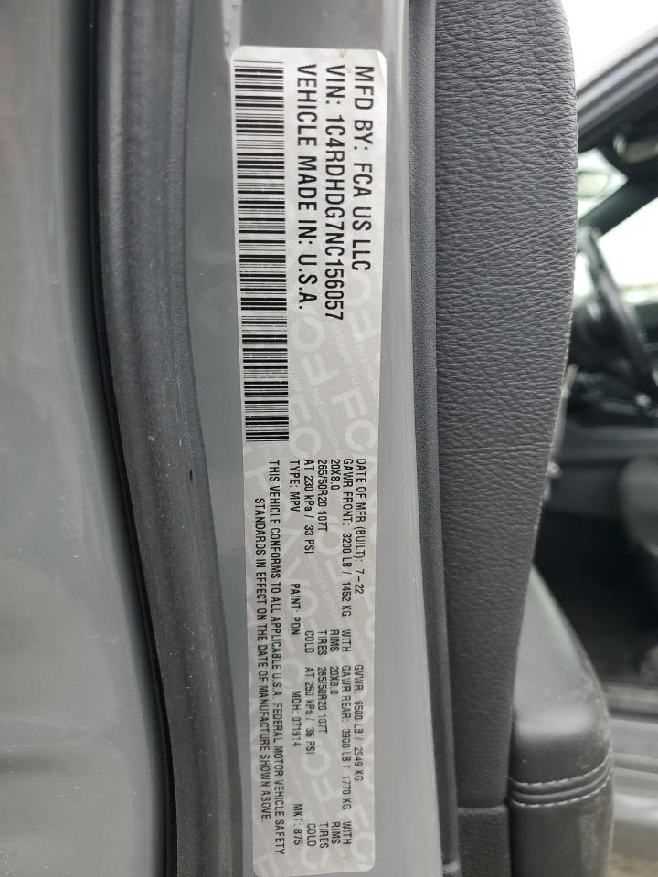 2022 Dodge Durango Gt VIN: 1C4RDHDG7NC156057 Lot: 63417485