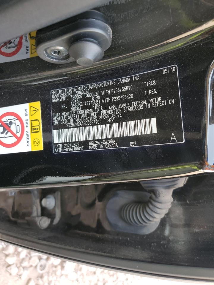 2016 Lexus Rx 350 Base VIN: 2T2BZMCA1GC035720 Lot: 63058445