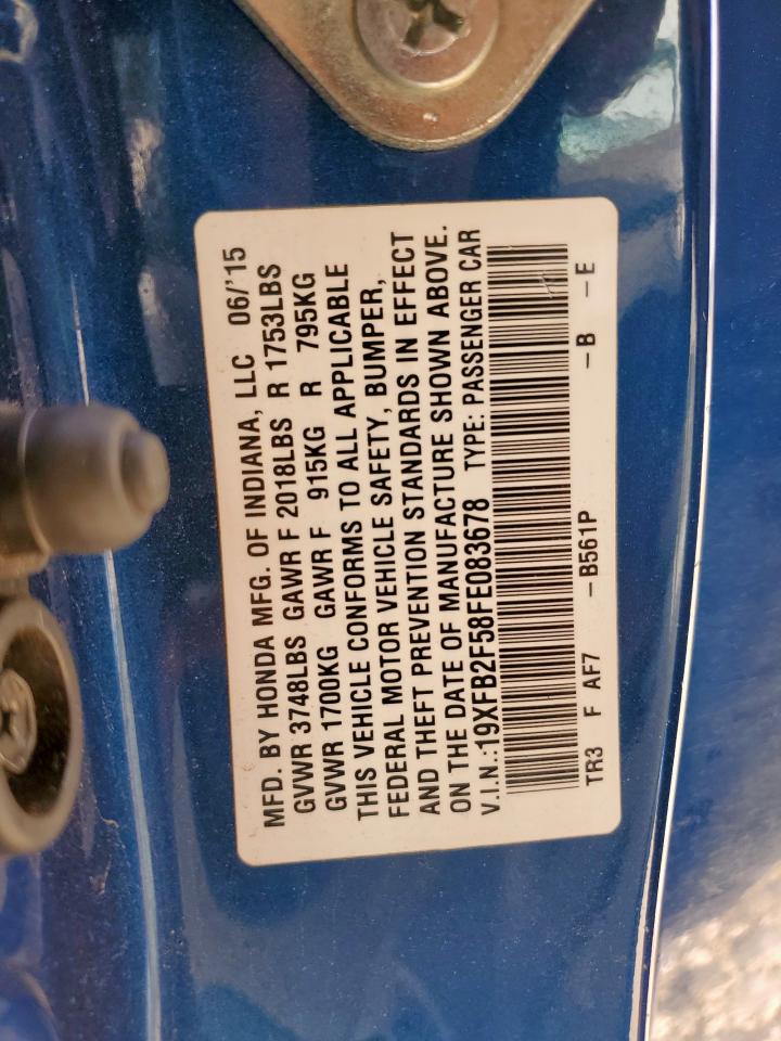 2015 Honda Civic Lx VIN: 19XFB2F58FE083678 Lot: 64200745