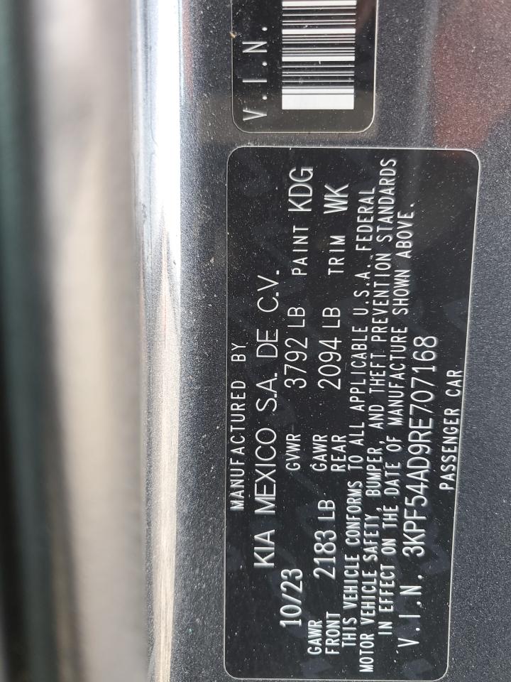 2024 Kia Forte Gt Line VIN: 3KPF54AD9RE707168 Lot: 64951185