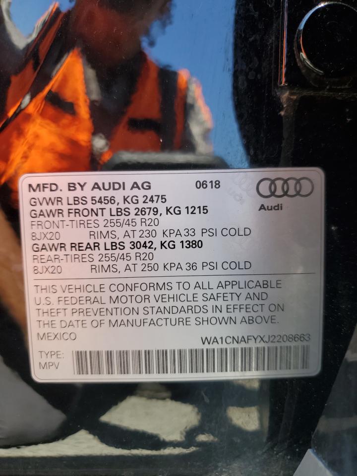 2018 Audi Q5 Prestige VIN: WA1CNAFYXJ2208663 Lot: 63808395