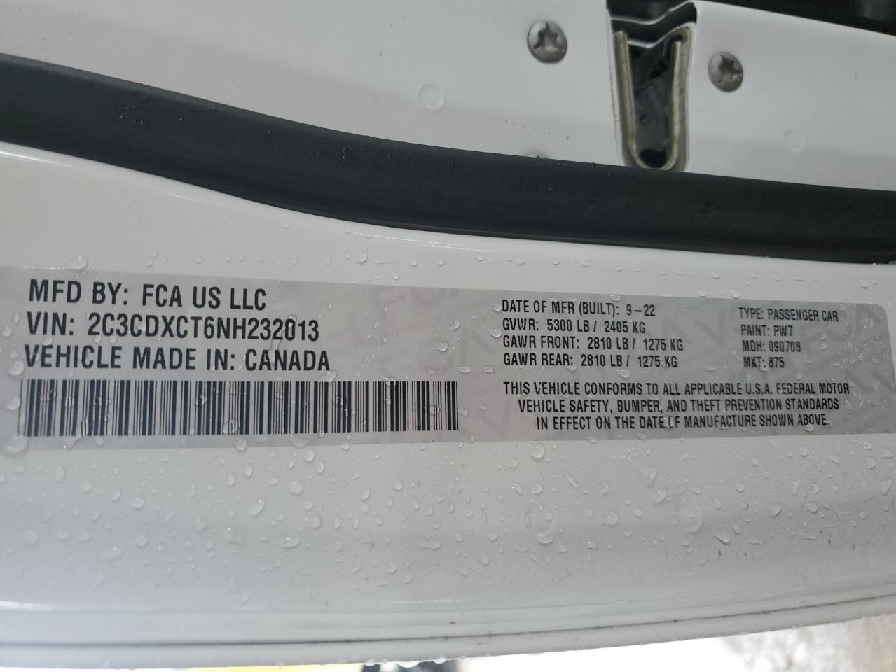 2022 Dodge Charger R/T VIN: 2C3CDXCT6NH232013 Lot: 62901565