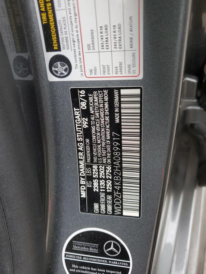 2017 Mercedes-Benz E 300 4Matic VIN: WDDZF4KB2HA089917 Lot: 65048925