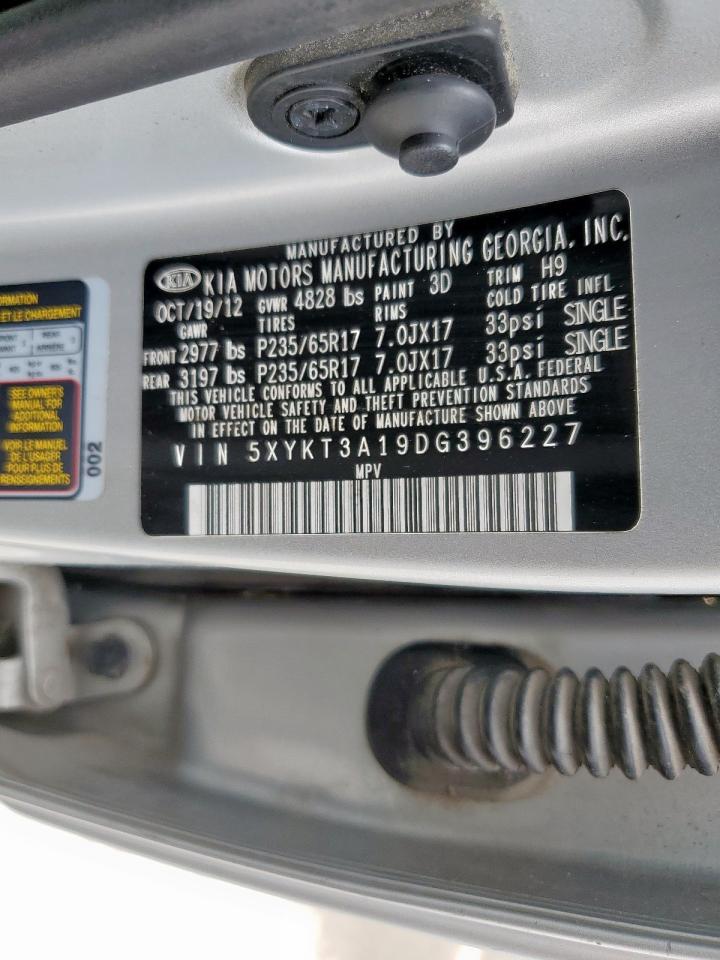 2013 Kia Sorento Lx VIN: 5XYKT3A19DG396227 Lot: 63595135