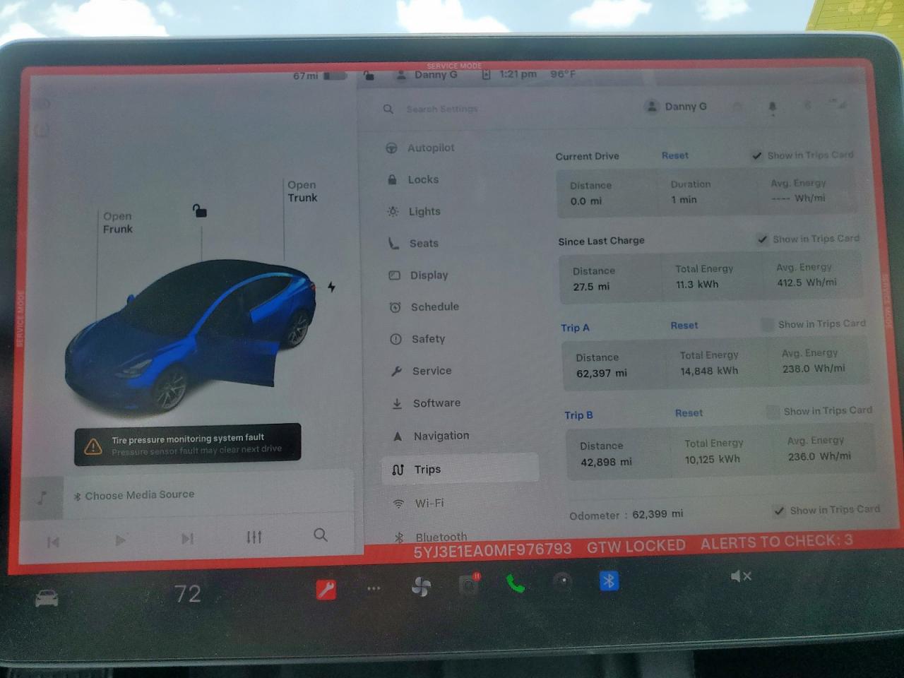 2021 Tesla Model 3 VIN: 5YJ3E1EA0MF976793 Lot: 64823565