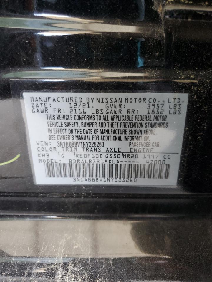 2022 Nissan Sentra S VIN: 3N1AB8BV1NY225260 Lot: 65601225