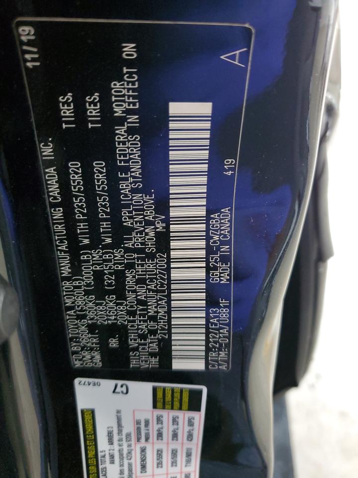 2020 Lexus Rx 350 VIN: 2T2HZMDA7LC227002 Lot: 64285855