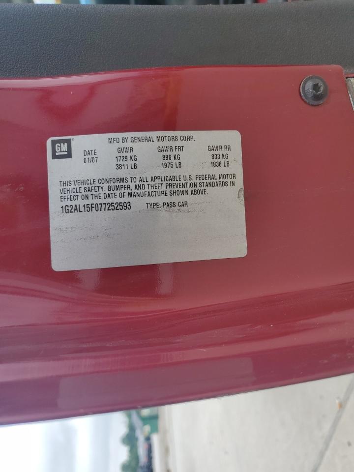 2007 Pontiac G5 VIN: 1G2AL15F077252593 Lot: 66895615