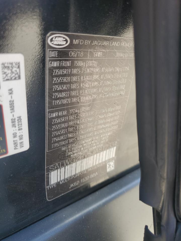 2018 Land Rover Range Rover Sport Se VIN: SALWG2RV5JA812334 Lot: 64383655
