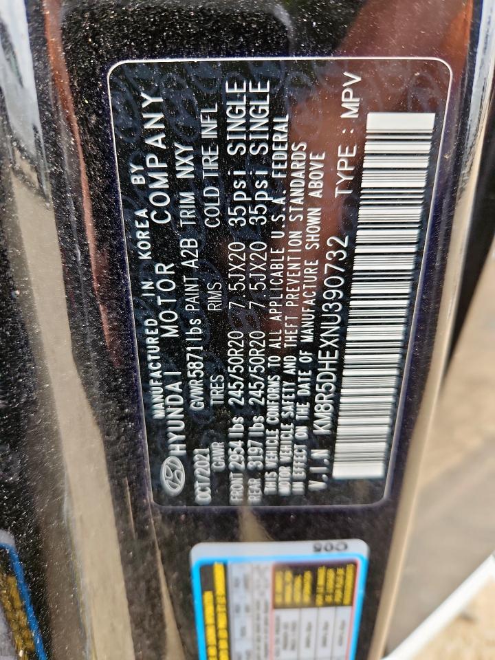 2022 Hyundai Palisade Limited VIN: KM8R5DHEXNU390732 Lot: 62745715