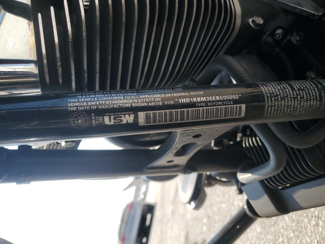 2014 Harley-Davidson Flhx Street Glide VIN: 1HD1KBM36EB695092 Lot: 65227115