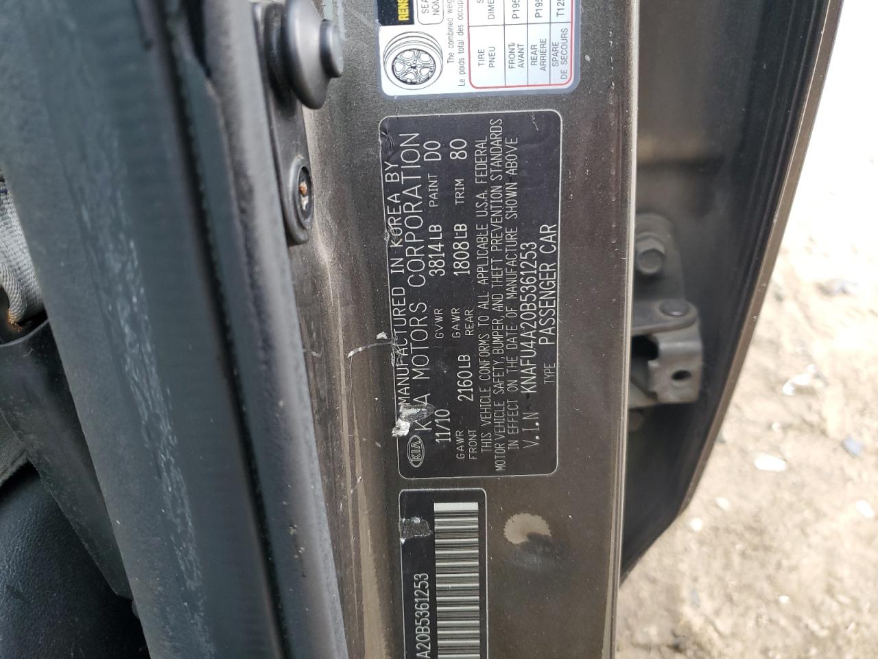 2011 Kia Forte Ex VIN: KNAFU4A20B5361253 Lot: 65913325