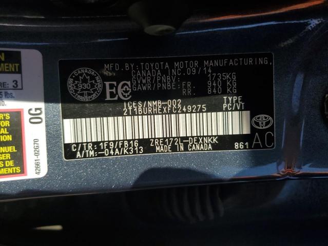 2015 TOYOTA COROLLA L  