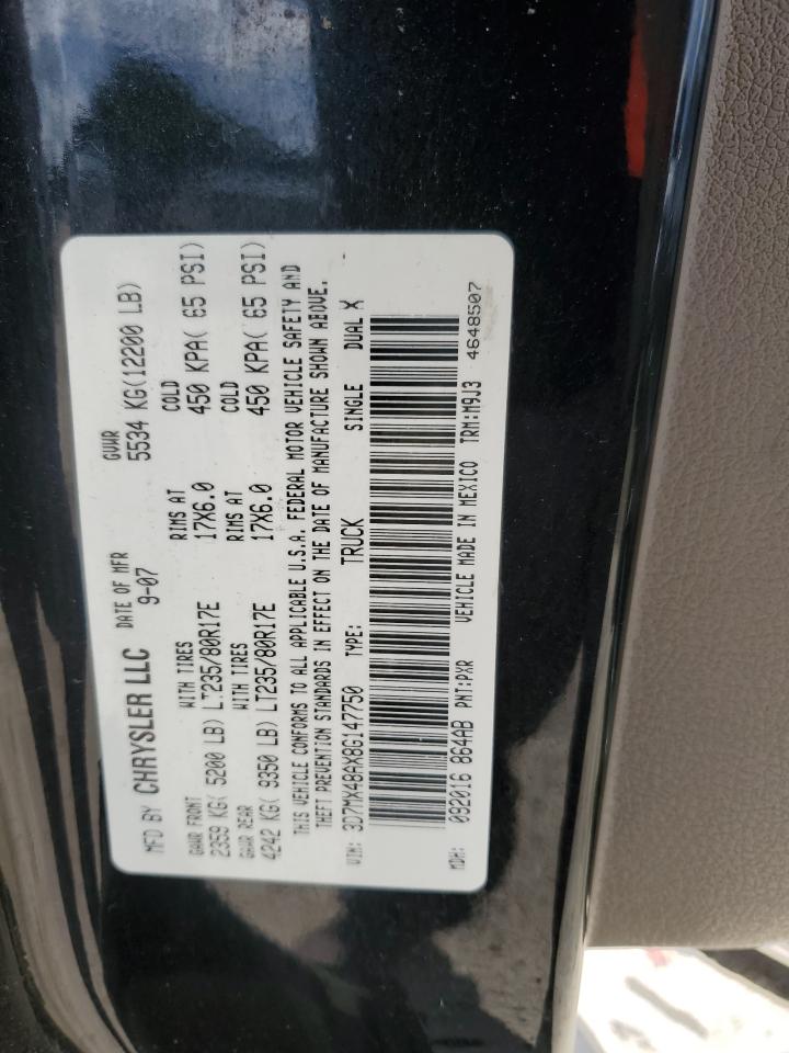 2008 Dodge Ram 3500 St VIN: 3D7MX48AX8G147750 Lot: 65024745