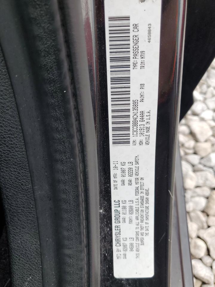 2012 Chrysler 200 Touring VIN: 1C3CCBBB4CN135895 Lot: 64561545