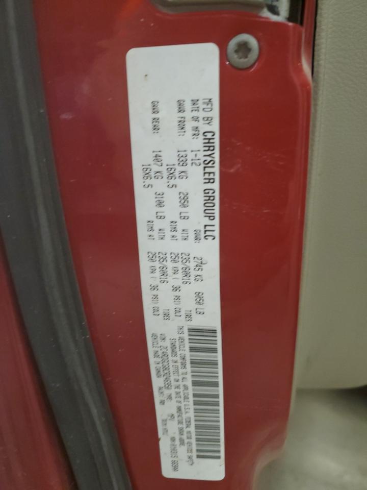 2012 Dodge Grand Caravan Sxt VIN: 2C4RDGCG8CR246950 Lot: 65039055