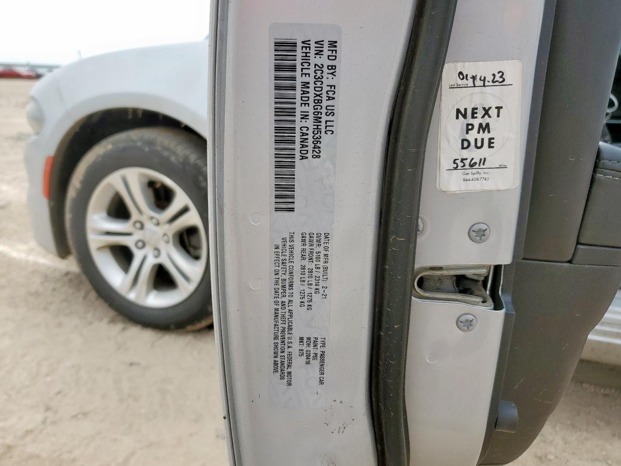 2021 Dodge Charger Sxt VIN: 2C3CDXBG6MH536428 Lot: 64964515