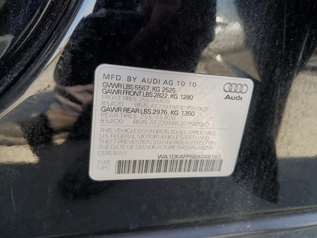 2011 Audi Q5 Premium Plus VIN: WA1DKAFP6BA048163 Lot: 64320895