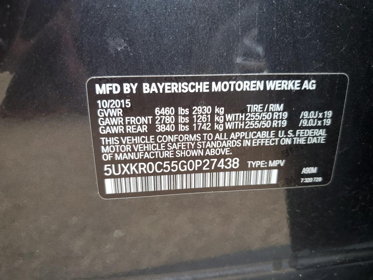 2016 BMW X5 xDrive35I VIN: 5UXKR0C55G0P27438 Lot: 65150425