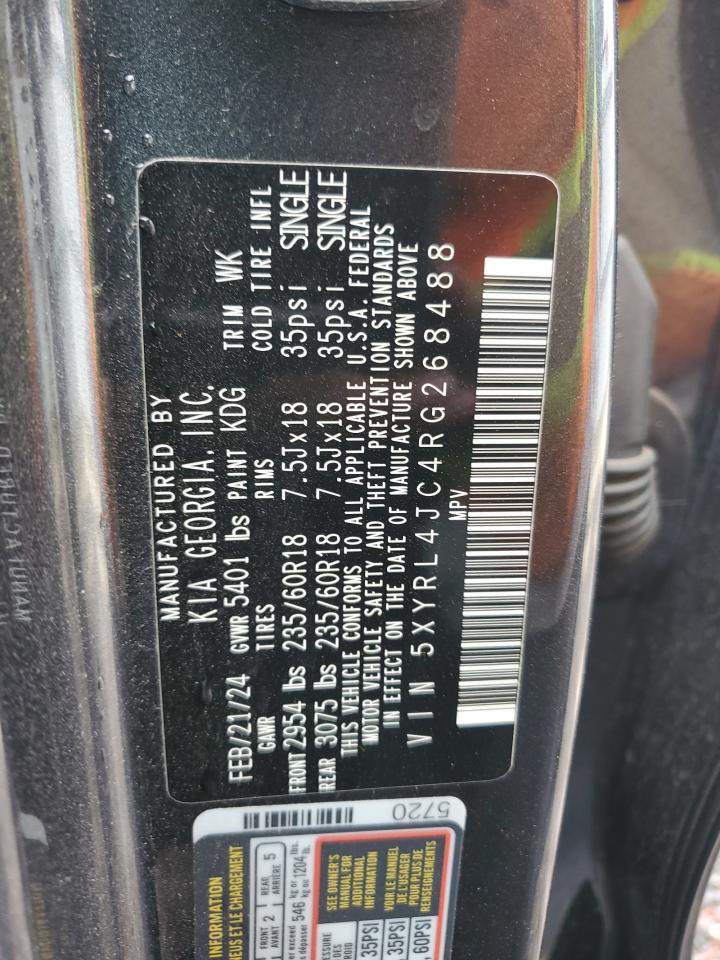 2024 Kia Sorento S VIN: 5XYRL4JC4RG268488 Lot: 64337535